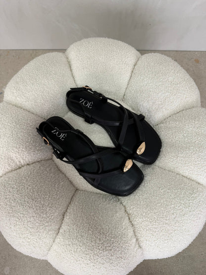 Sandalias Negro Correa 15058 Slingback Casual de mujer Zoé Brand Costa Rica - ZOÉ BRAND 2026 BLACK chancletas