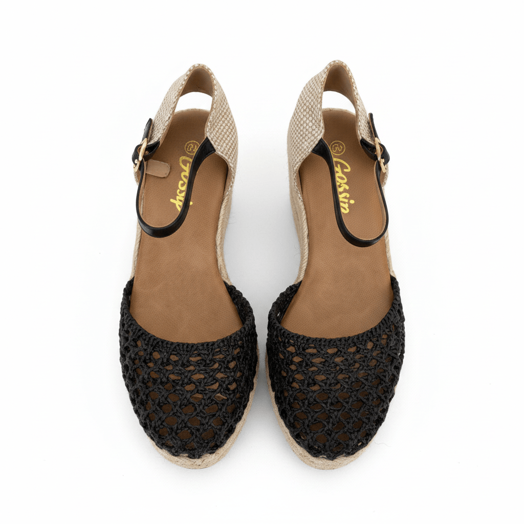 Sandalias Negro Cuña 15129 Hebilla Correa Casual de mujer Costa Rica - ZOÉ BRAND 2026 BLACK clásico