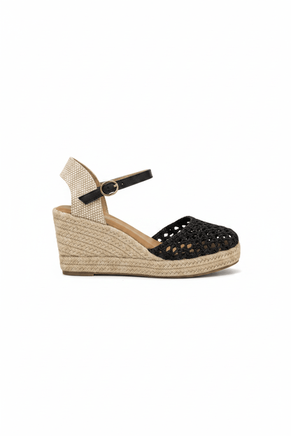 Sandalias Negro Cuña 15129 Hebilla Correa Casual de mujer Costa Rica - ZOÉ BRAND 2026 BLACK clásico
