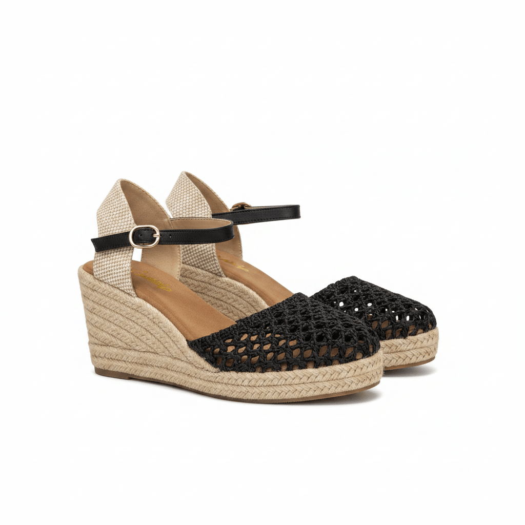 Sandalias Negro Cuña 15129 Hebilla Correa Casual de mujer Costa Rica - ZOÉ BRAND 2026 BLACK clásico