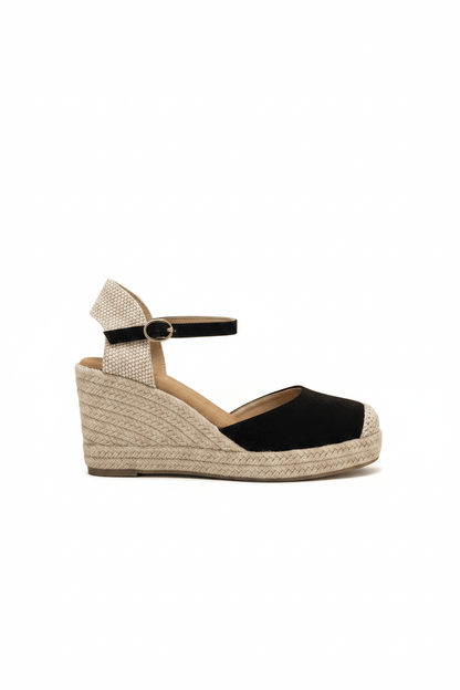 Sandalias Negro Cuña 15132 Hebilla Correa de mujer Costa Rica - ZOÉ BRAND 2026 BLACK clásico