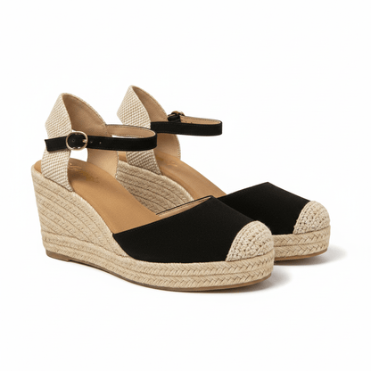 Sandalias Negro Cuña 15132 Hebilla Correa de mujer Costa Rica - ZOÉ BRAND 2026 BLACK clásico