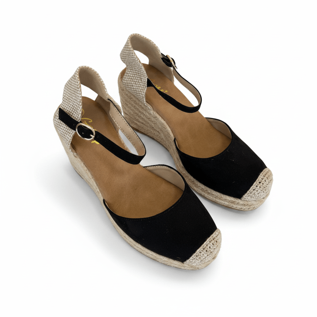 Sandalias Negro Cuña 15132 Hebilla Correa de mujer Costa Rica - ZOÉ BRAND 2026 BLACK clásico