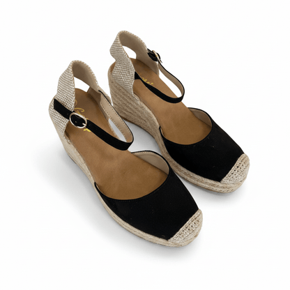 Sandalias Negro Cuña 15132 Hebilla Correa de mujer Costa Rica - ZOÉ BRAND 2026 BLACK clásico