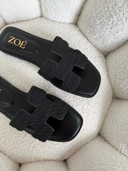 Sandalias Negro Gamuza 14943 Casual Zoé Brand Costa Rica