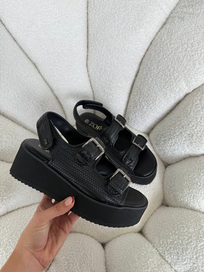 Sandalias Negro Plataforma 14934 Doble Correa Hebillas Casual de mujer Zoé Brand Costa Rica - ZOÉ BRAND 2026 BLACK disponible-35