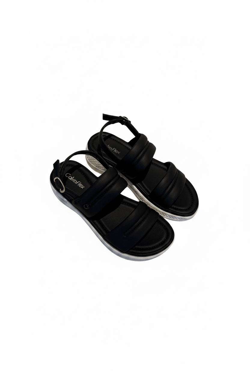 Sandalias Negro Plataforma 15102 Hebilla Correa Casual de mujer Costa Rica - ZOÉ BRAND 2026 BLACK chancletas