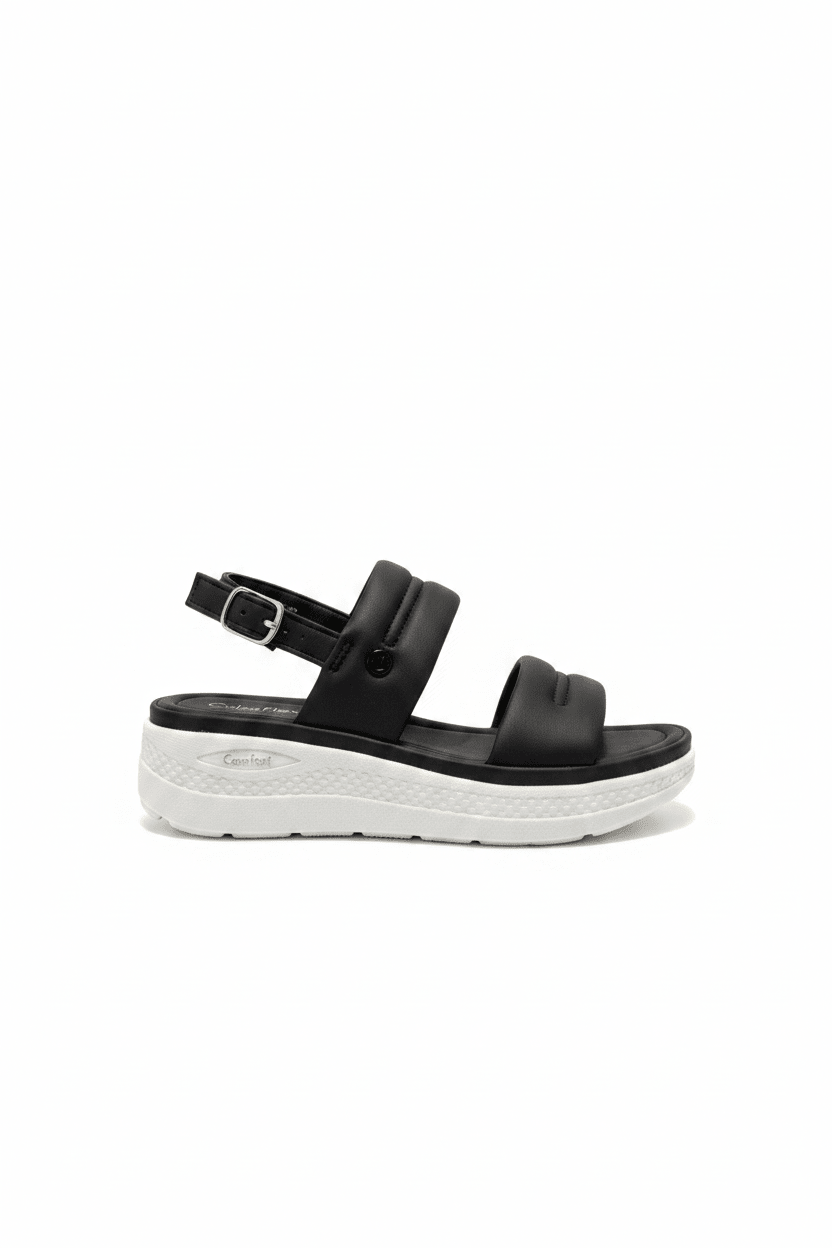 Sandalias Negro Plataforma 15102 Hebilla Correa Casual de mujer Costa Rica - ZOÉ BRAND 2026 BLACK chancletas
