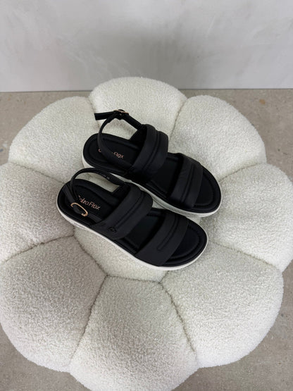 Sandalias Negro Plataforma 15102 Hebilla Correa Casual de mujer Costa Rica - ZOÉ BRAND 2026 BLACK chancletas