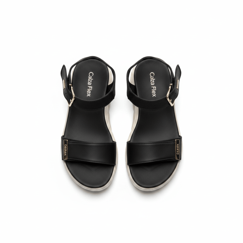 Sandalias Negro Plataforma 15111 Hebilla Correa Casual de mujer Costa Rica - ZOÉ BRAND 2026 BLACK chancletas