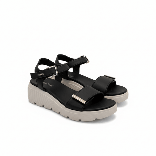 Sandalias Negro Plataforma 15111 Hebilla Correa Casual de mujer Costa Rica - ZOÉ BRAND 2026 BLACK chancletas