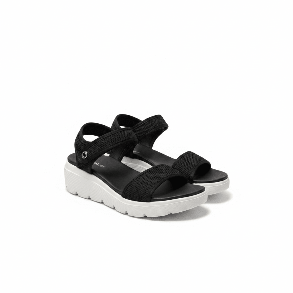 Sandalias Negro Plataforma 15113 Correa Casual de mujer Costa Rica - ZOÉ BRAND 2026 BLACK chancletas