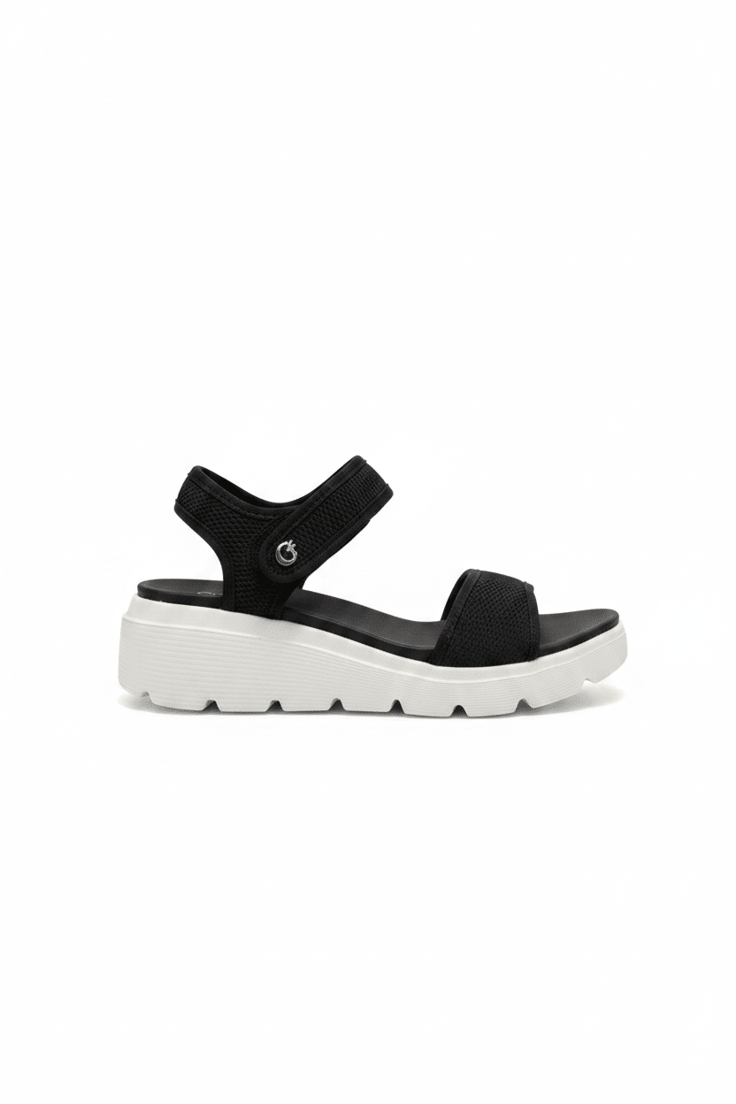 Sandalias Negro Plataforma 15113 Correa Casual de mujer Costa Rica - ZOÉ BRAND 2026 BLACK chancletas