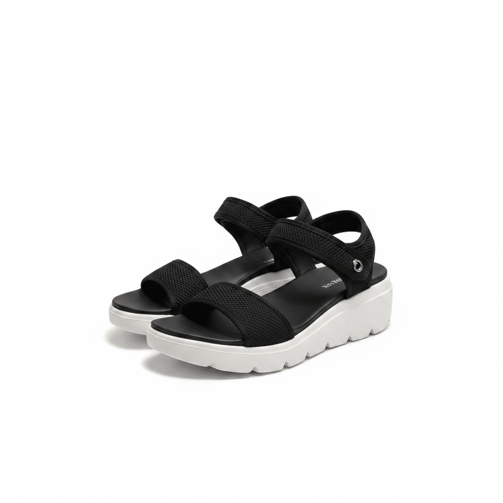 Sandalias Negro Plataforma 15113 Correa Casual de mujer Costa Rica - ZOÉ BRAND 2026 BLACK chancletas