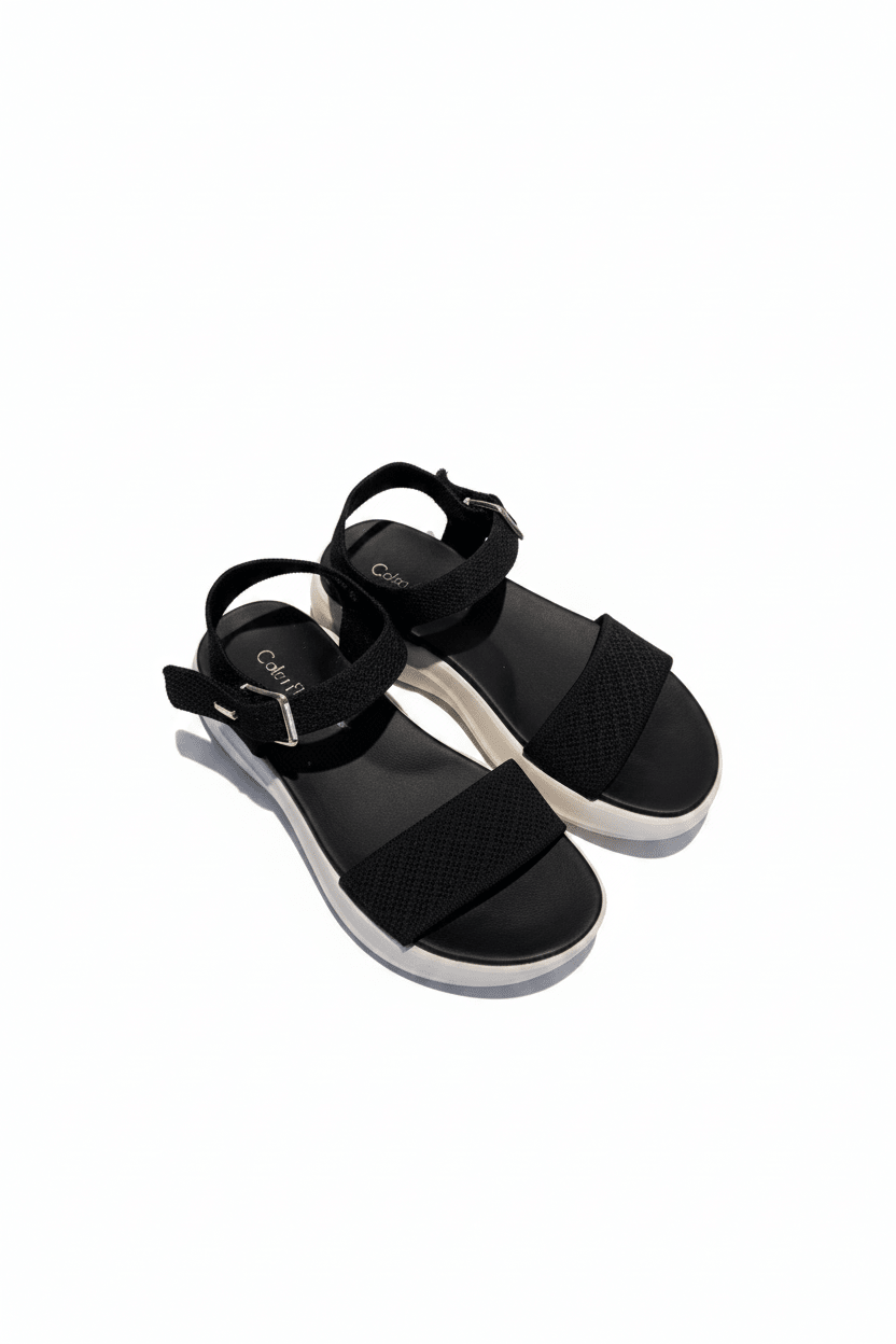 Sandalias Negro Plataforma 15115 Hebilla Correa Casual de mujer Costa Rica - ZOÉ BRAND 2026 BLACK brillos