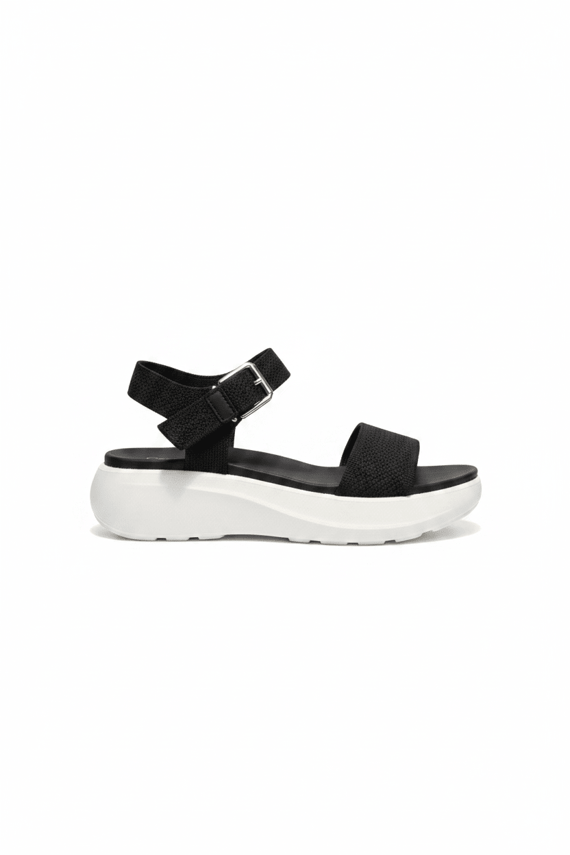 Sandalias Negro Plataforma 15115 Hebilla Correa Casual de mujer Costa Rica - ZOÉ BRAND 2026 BLACK brillos