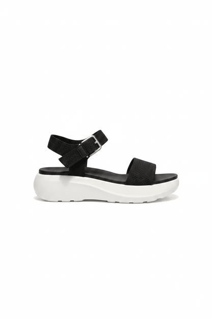 Sandalias Negro Plataforma 15115 Hebilla Correa Casual de mujer Costa Rica - ZOÉ BRAND 2026 BLACK brillos