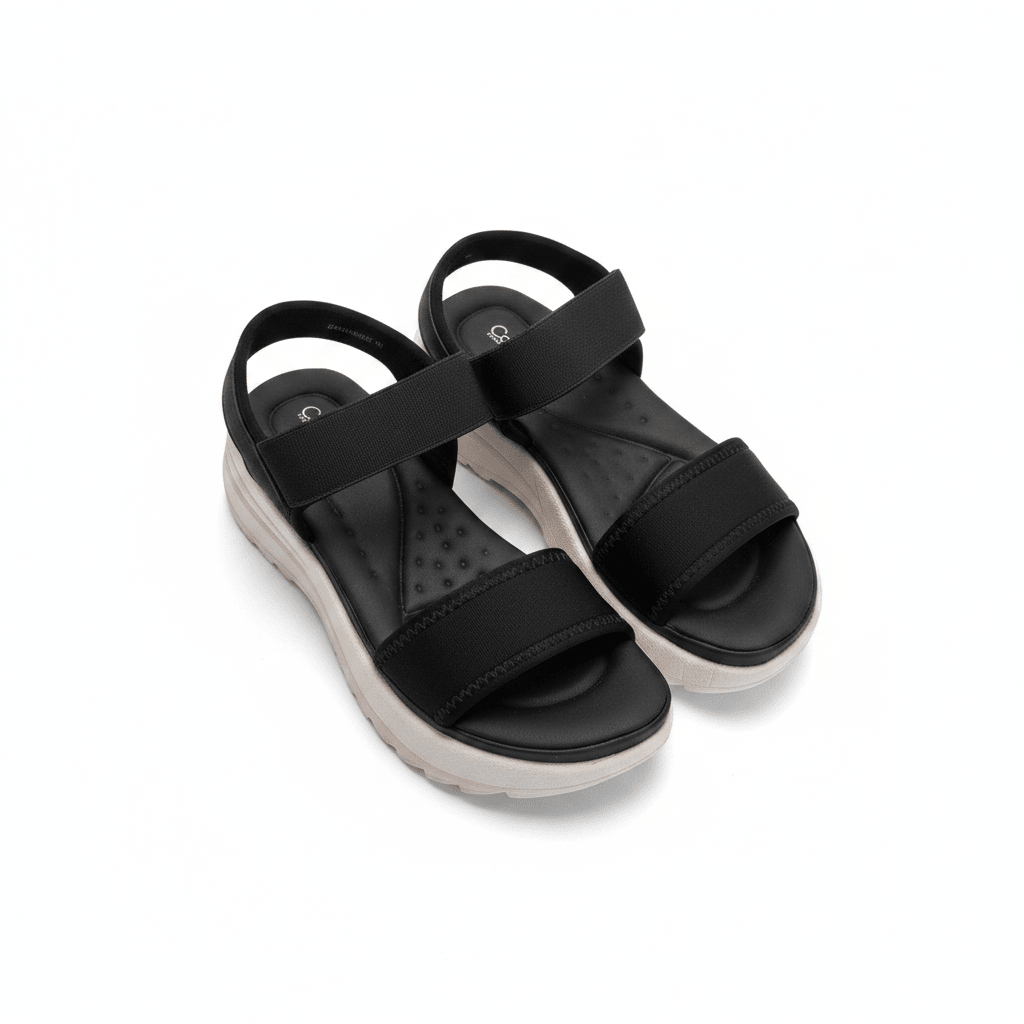 Sandalias Negro Plataforma 15117 Correa Casual de mujer Costa Rica - ZOÉ BRAND 2026 BLACK chancletas