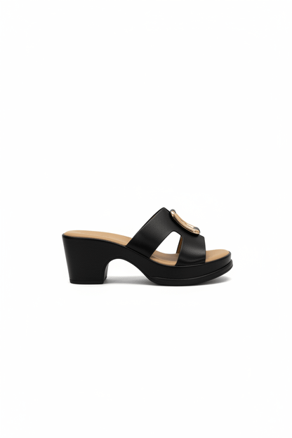 Sandalias Negro Plataforma 15123 Tacón Medio Casual de mujer Costa Rica - ZOÉ BRAND 2026 BLACK clásico