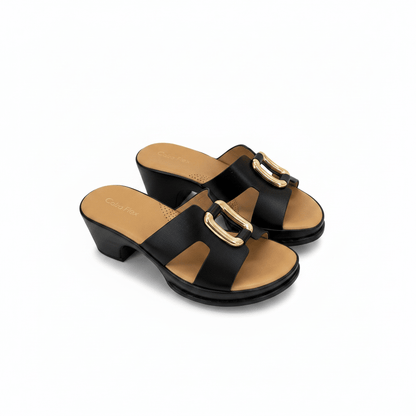 Sandalias Negro Plataforma 15123 Tacón Medio Casual de mujer Costa Rica - ZOÉ BRAND 2026 BLACK clásico