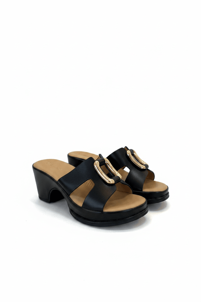 Sandalias Negro Plataforma 15123 Tacón Medio Casual de mujer Costa Rica - ZOÉ BRAND 2026 BLACK clásico