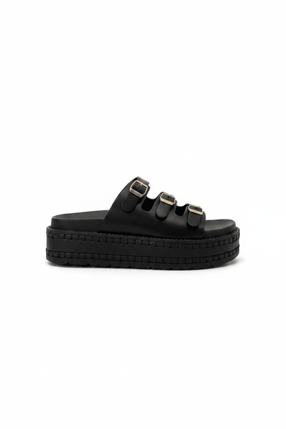 Sandalias Negro Plataforma 15142 Hebilla de mujer Costa Rica - ZOÉ BRAND BLACK flats sandalias