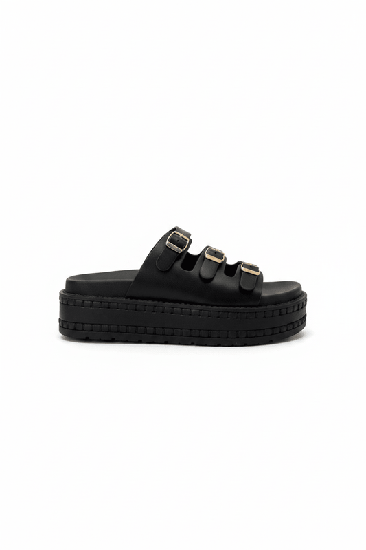 Sandalias Negro Plataforma 15142 Hebilla de mujer Costa Rica - ZOÉ BRAND BLACK flats sandalias