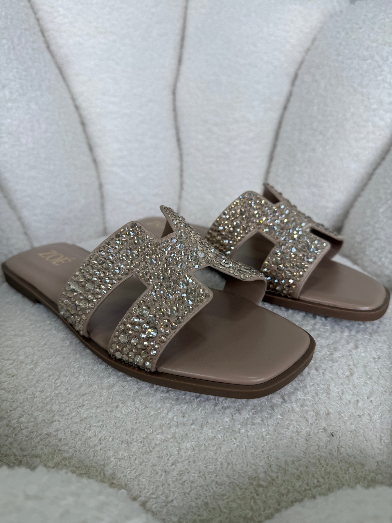 Sandalias Nude Brillos 14952 Flats Casual de mujer Zoé Brand Costa Rica - ZOÉ BRAND 2026 brillos sandalias
