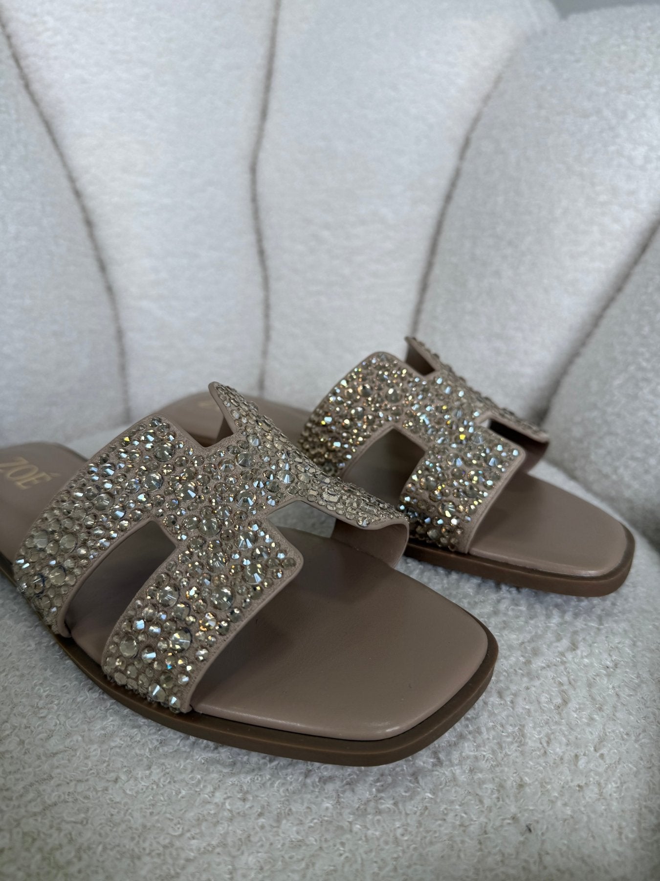 Sandalias Nude Brillos 14952 Flats Casual de mujer Zoé Brand Costa Rica - ZOÉ BRAND 2026 brillos sandalias