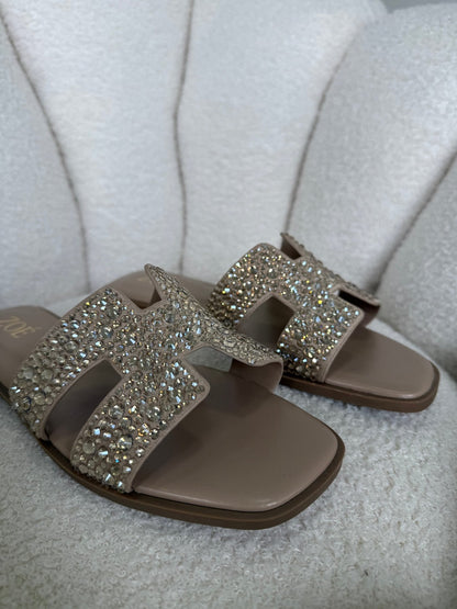 Sandalias Nude Brillos 14952 Flats Casual de mujer Zoé Brand Costa Rica - ZOÉ BRAND 2026 brillos sandalias