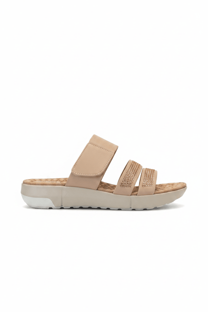 Sandalias Nude Charol 15150 Brillos Correa Casual de mujer Costa Rica - ZOÉ BRAND 2026 brillos chancletas