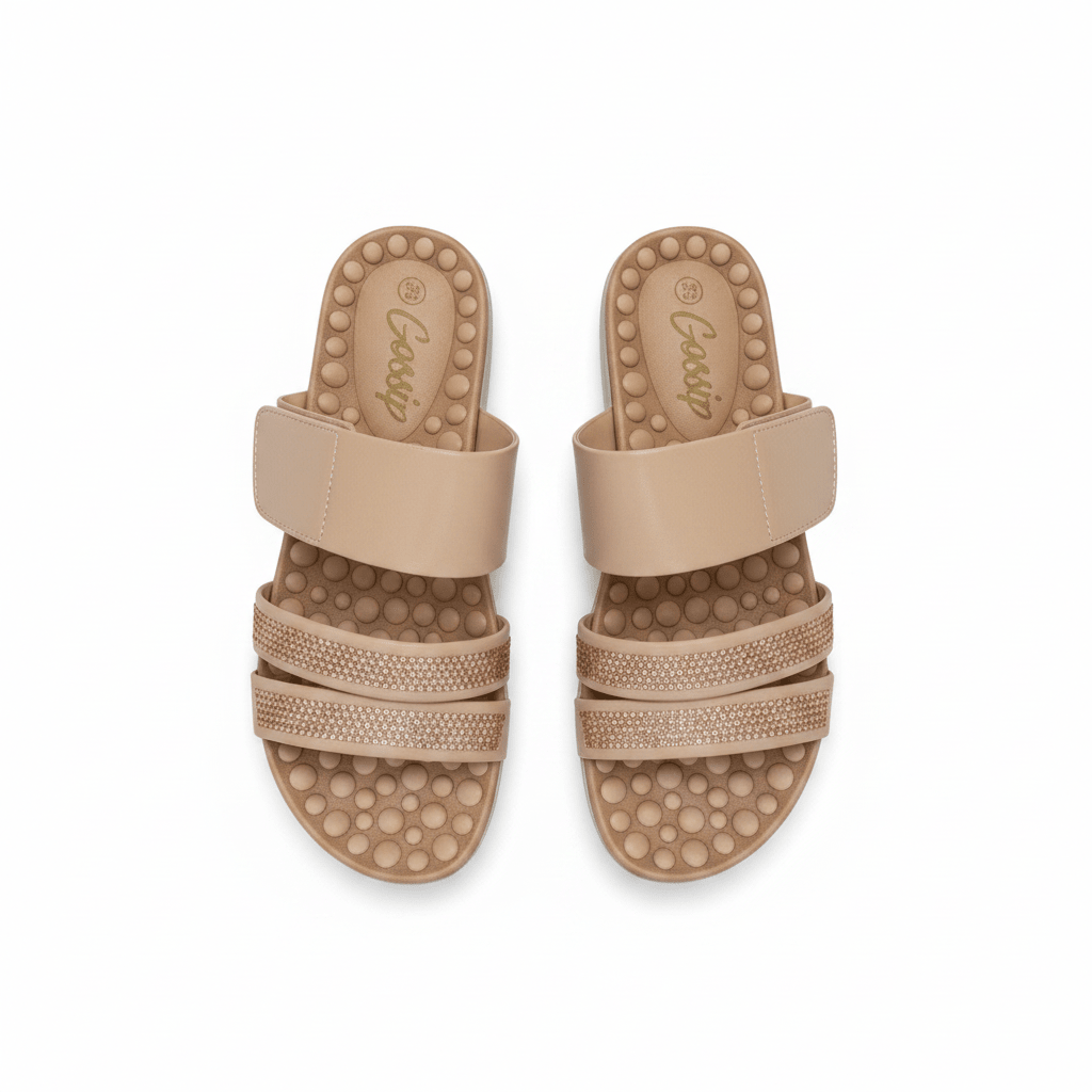 Sandalias Nude Charol 15150 Brillos Correa Casual de mujer Costa Rica - ZOÉ BRAND 2026 brillos chancletas