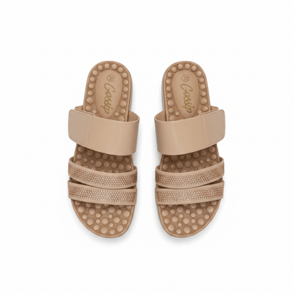 Sandalias Nude Charol 15150 Brillos Correa Casual de mujer Costa Rica - ZOÉ BRAND 2026 brillos chancletas