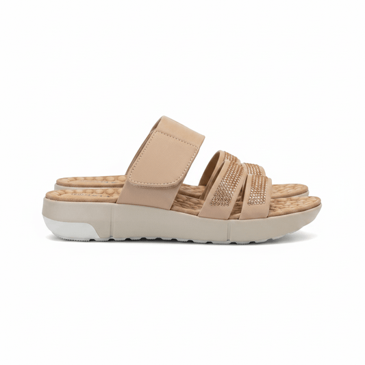 Sandalias Nude Charol 15150 Brillos Correa Casual de mujer Costa Rica - ZOÉ BRAND 2026 brillos chancletas