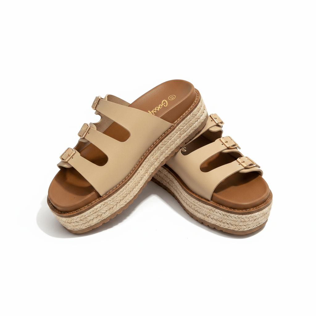 Sandalias Nude Tan Plataforma 15144 Hebilla de mujer Costa Rica - ZOÉ BRAND flats NUDE sandalias