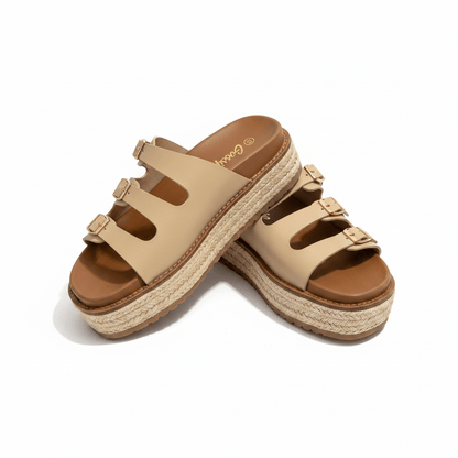 Sandalias Nude Tan Plataforma 15144 Hebilla de mujer Costa Rica - ZOÉ BRAND flats NUDE sandalias