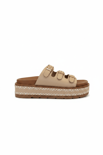 Sandalias Nude Tan Plataforma 15144 Hebilla de mujer Costa Rica - ZOÉ BRAND flats NUDE sandalias