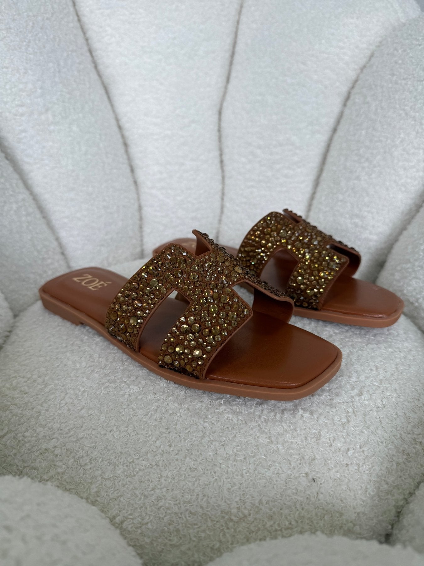 Sandalias Tan Brillos 14954 Flats Casual de mujer Zoé Brand Costa Rica - ZOÉ BRAND 2026 brillos disponible-35