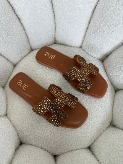 Sandalias Tan Brillos 14954 Flats Casual de mujer Zoé Brand Costa Rica - ZOÉ BRAND 2026 brillos disponible-35