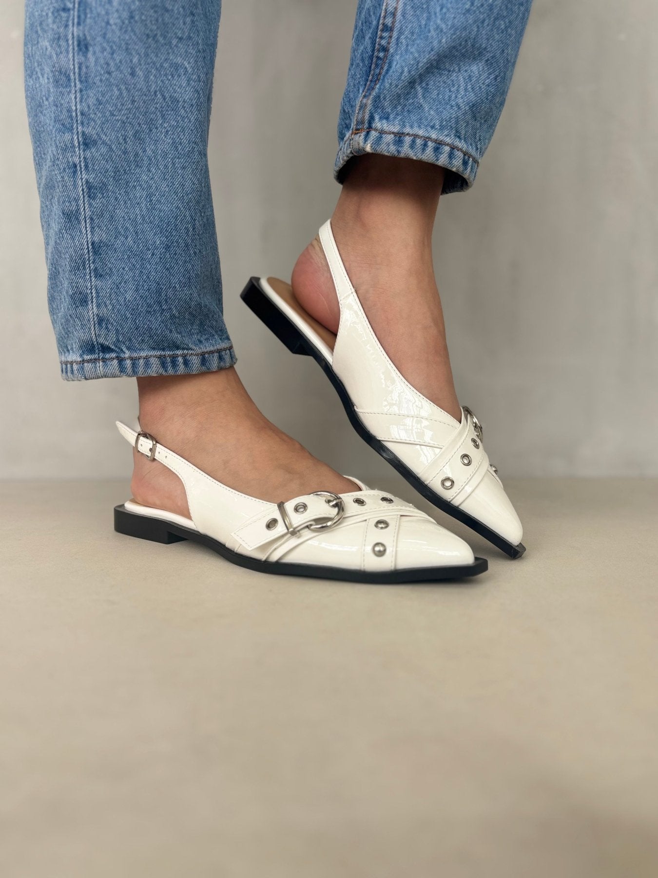 Tacones Blancos 14097 Hebilla Slingback Casual de mujer Zoé Brand Costa Rica