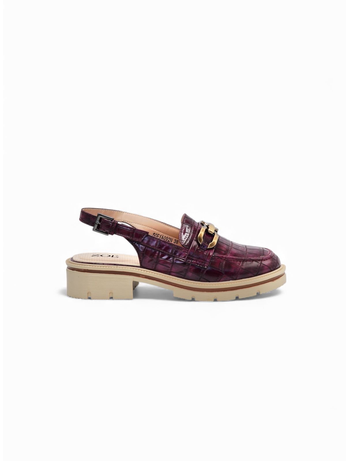 Mocasines Burdeos 14550 Slingback Chunky Ejecutivo de mujer Zoé Brand Costa Rica