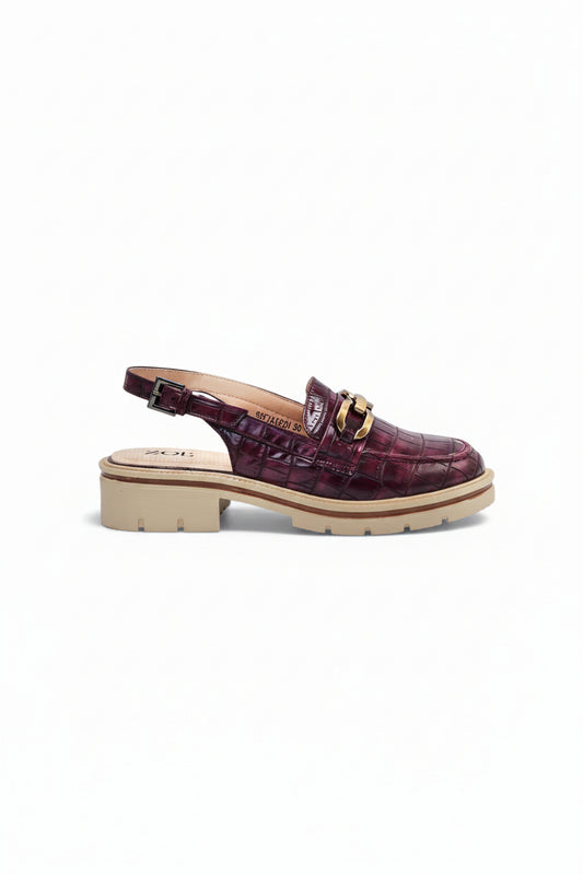 Mocasines Burdeos 14550 Slingback Chunky Ejecutivo de mujer Zoé Brand Costa Rica