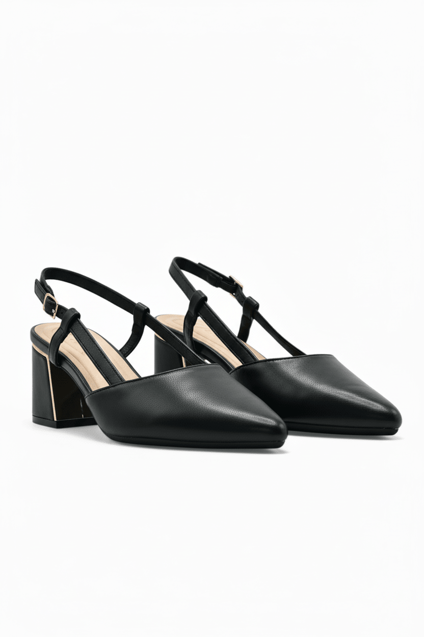 Tacones Negro 14342 Correa con Hebilla Slingback Casual de mujer Zoé Brand Costa Rica
