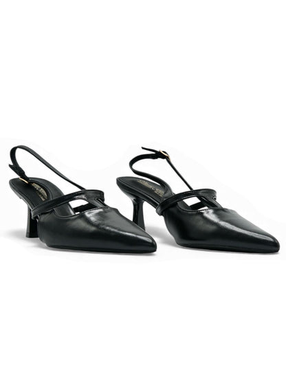 Tacones Negro 14426 Correa con Hebilla Slingback Ejecutivo Zoé Brand Costa Rica