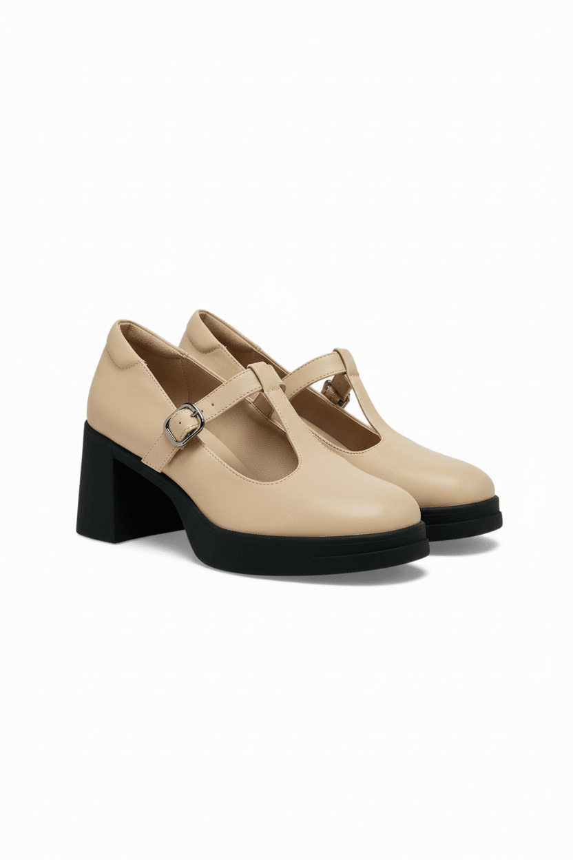 Tacones Beige Plataforma 14513 Mary Jane Hebilla Ejecutivo de mujer Zoé Brand Costa Rica