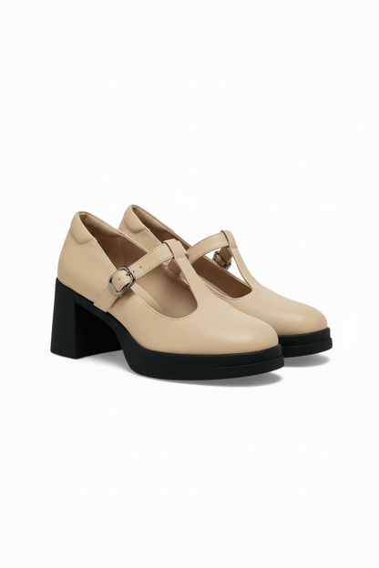Tacones Beige Plataforma 14513 Mary Jane Hebilla Ejecutivo de mujer Zoé Brand Costa Rica