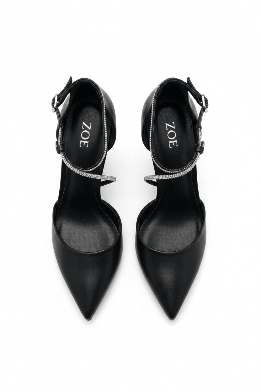 Tacones Negro Brillos 14553 Stilettos Hebilla Ejecutivo de mujer Zoé Brand Costa Rica