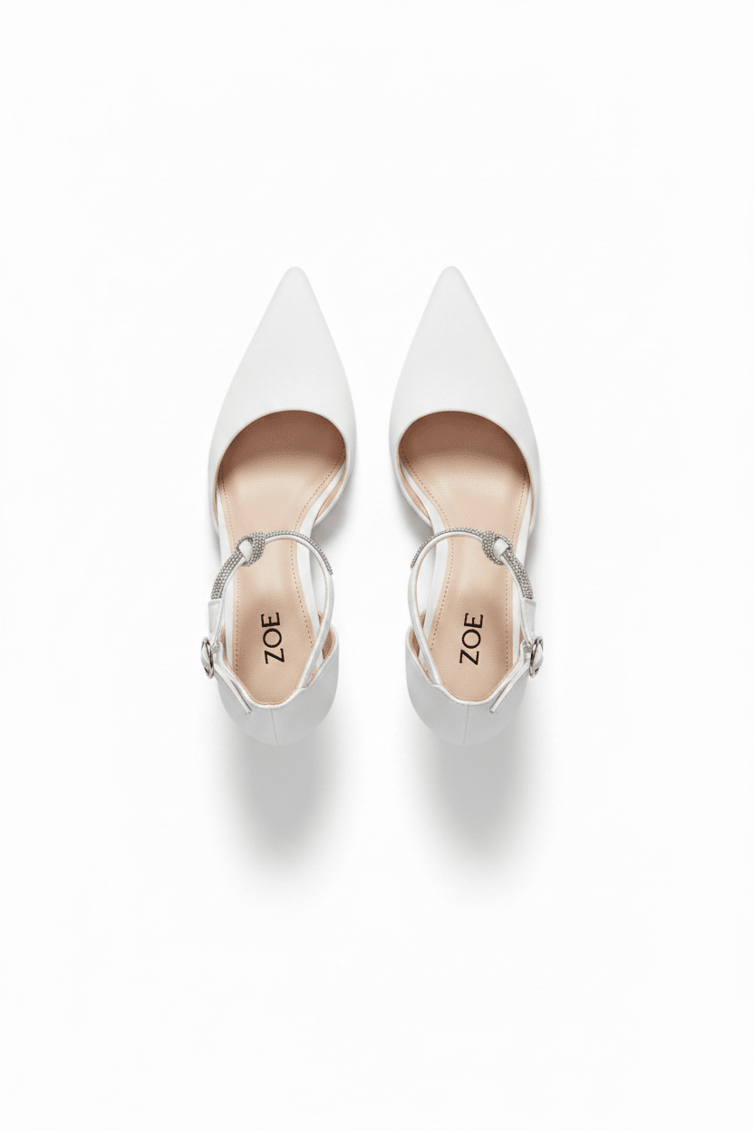 Tacones Blanco Brillos 14554 Stilettos Hebilla Ejecutivo de mujer Zoé Brand Costa Rica