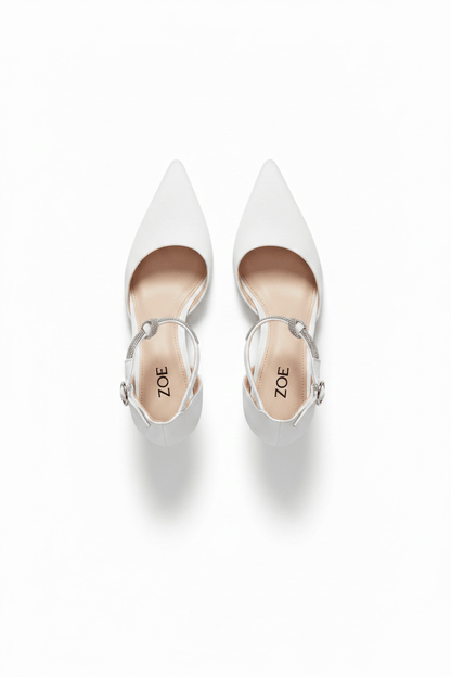 Tacones Blanco Brillos 14554 Stilettos Hebilla Ejecutivo de mujer Zoé Brand Costa Rica