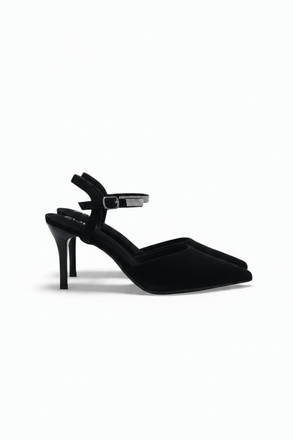 Tacones Negro Brillos 14569 Stilettos Hebilla Ejecutivo de mujer Zoé Brand Costa Rica